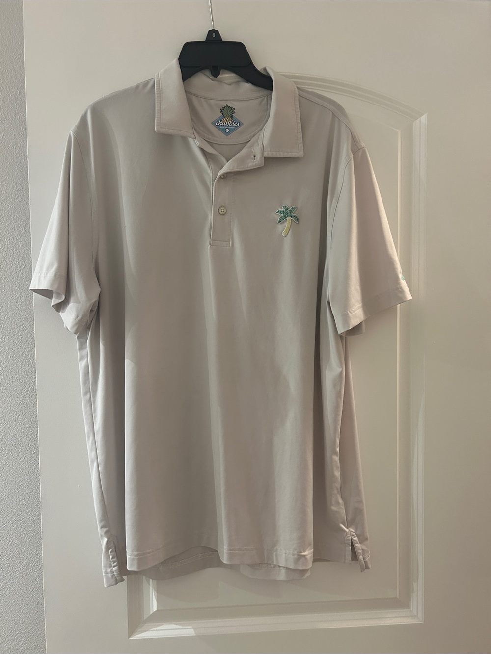 Chubbies Men’s Light Gray Polo with Palm Tree Embroidery